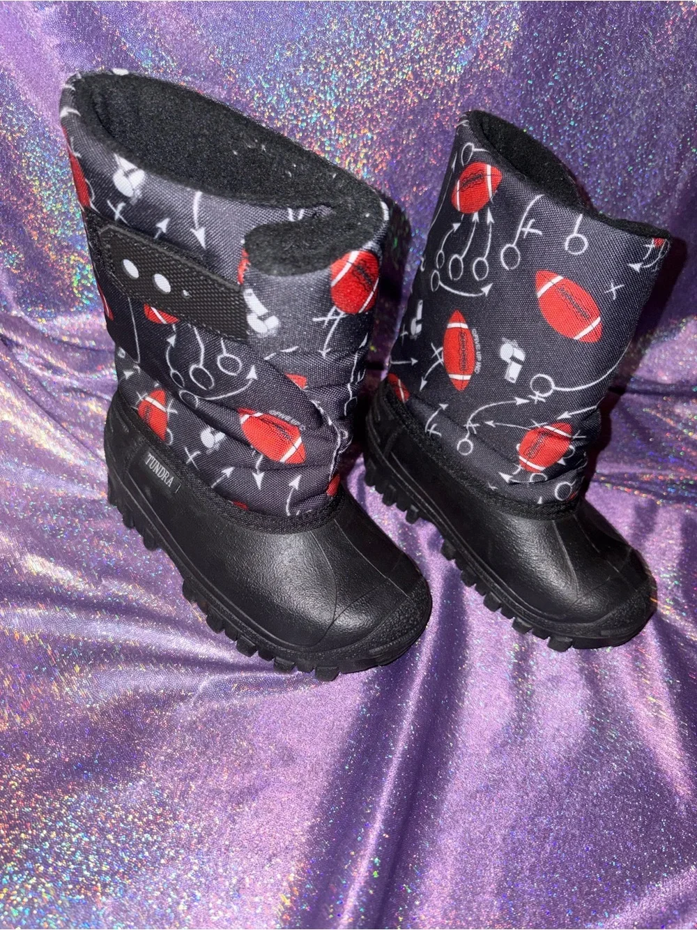 Tundra Boys Football Print Winter Boots